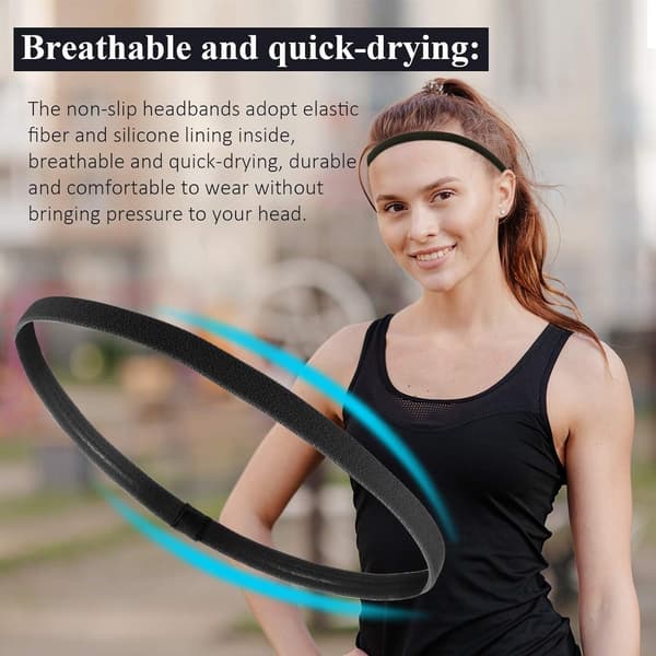 4 - pak - Sports pandebånd - mod - sved - Elastisk - skridsikker - Unisex - elasticitet - Sort