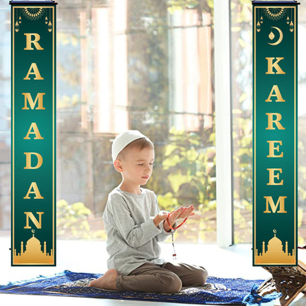 IG Dekorationssats Eid Veranda Skylt Ramadan Banner Hängande Dekoration Mönster 7