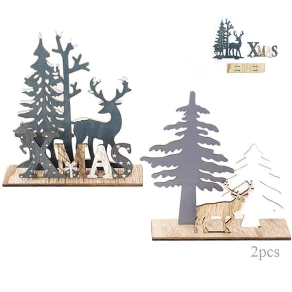 Julgran i trä med bokstäver Xmas dekoration display objekt Mini