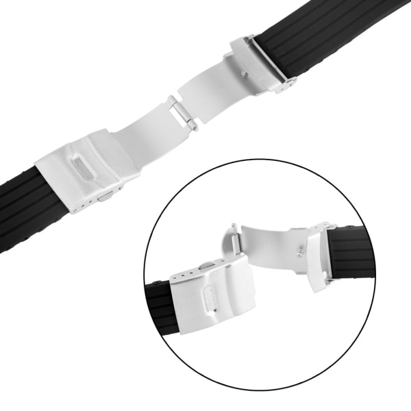 IC-klockarmband i silikon med viklås i rostfritt stål, unisex