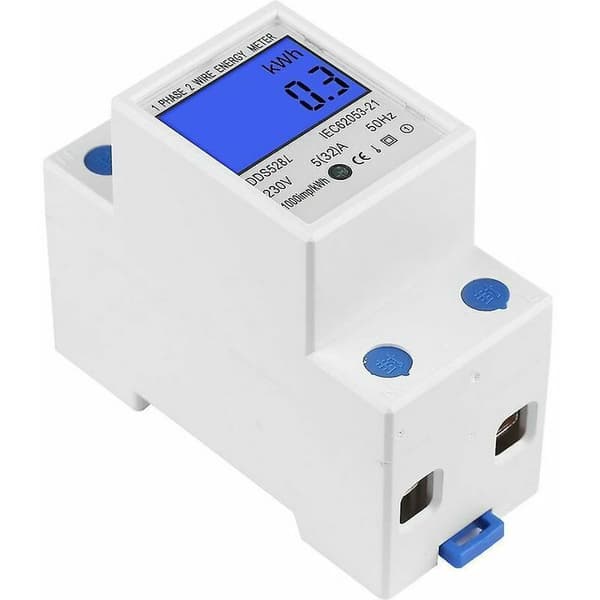 532a 230v 50hz LCD Baggrundslys Enkeltfaset Energimåler Watt Kwh Måler Din Skinne Montering