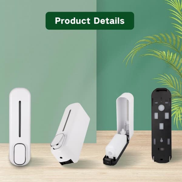 Soap Dispenser - 350ml - Bathroom Accessory - Freestanding - Shampoo Dispenser - White - Wall Mounted - Manual - ABS - Shower/Kitchen