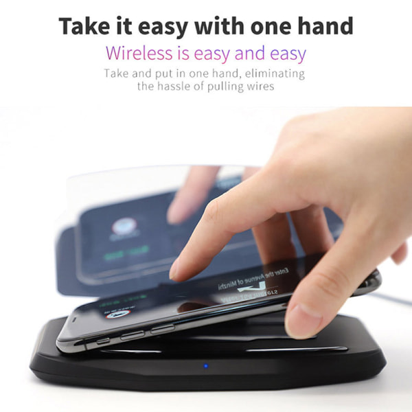 IC Trådløs Biloplader HUD Head Up Display Telefon Navigation Holder