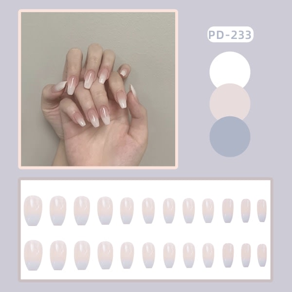 IC Fake Nail Extension Nail Art Smear Fake Nail Kort bärbar nagel