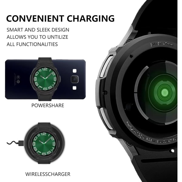 Kompatibel för Samsung Galaxy Watch 6 Classic 47 mm Bumper Case, Bezel IC