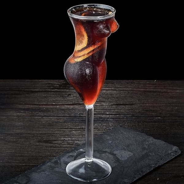 4 stk Novelty vinglas, nøgne kvinder cocktailglas