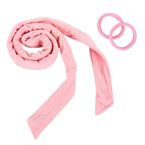 Värmefria locktänger pannband Lazy Sleeping Curly Ribbon för kvinnor svart med två hårband