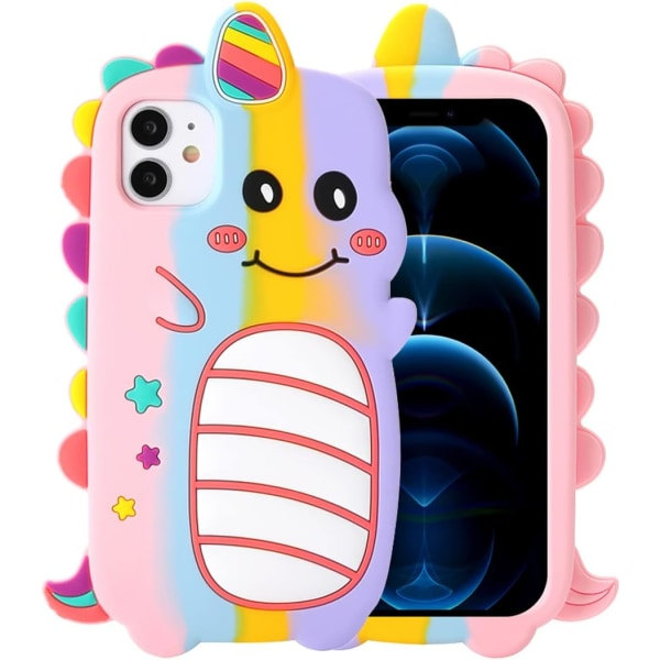 IC 3D Yksisarvinen kuori iPhone 12 Pro Maxille, iPhone 12 Pro Max Yksisarvinen- kuori, 3D Söpö sarjakuva Lapset Tytöt Naiset Yksisarvinen muoto