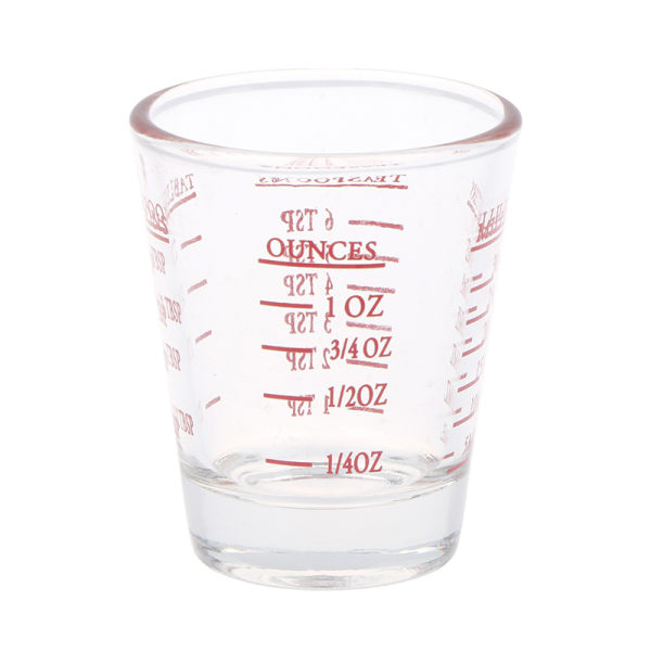 IC 1Pc 30 ML Glasmätkopp med Skala Shot Glass Flytande Glas Red 30ml