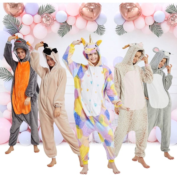 Vuxen Unisex Jumpsuit Kostym Djurkostym Steppdans Kostym Pyjamas Huvtröja Nattkläder Rollspel Cartoon 3D Pyjamas Karneval Jul Halloween New unicorn XL