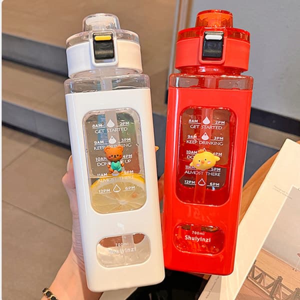 IC 700ml dobbeltdrikkende plastvannkopp-hvit Hvit