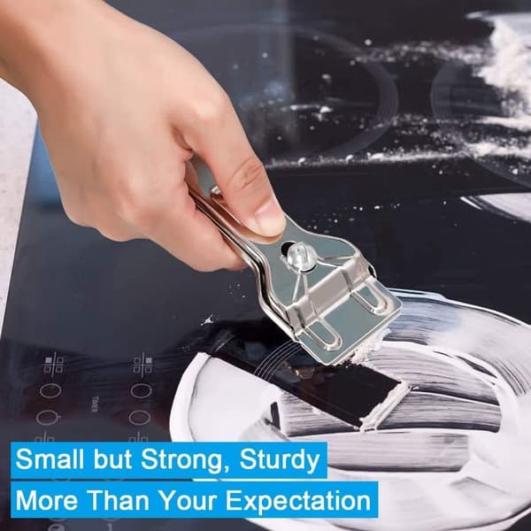 Cleaning Scraper - 5 - Replacement Blades - Scraper - Stainless - Steel - Range Hoods - Ceramic Hob - Suitable - Glass Ceramic - Induction Hobs