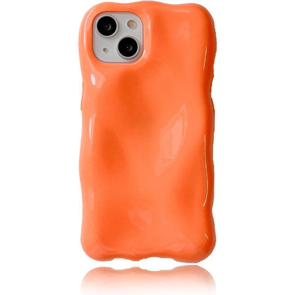 IC Orange iPhone-fodral, Kompatibel med iPhone 13Pro Max, Snyggt Sött 3D-fodral i enfärgad meteoritform, Stötsäkert mjukt TPU-fodral för tjejer, kvinnor
