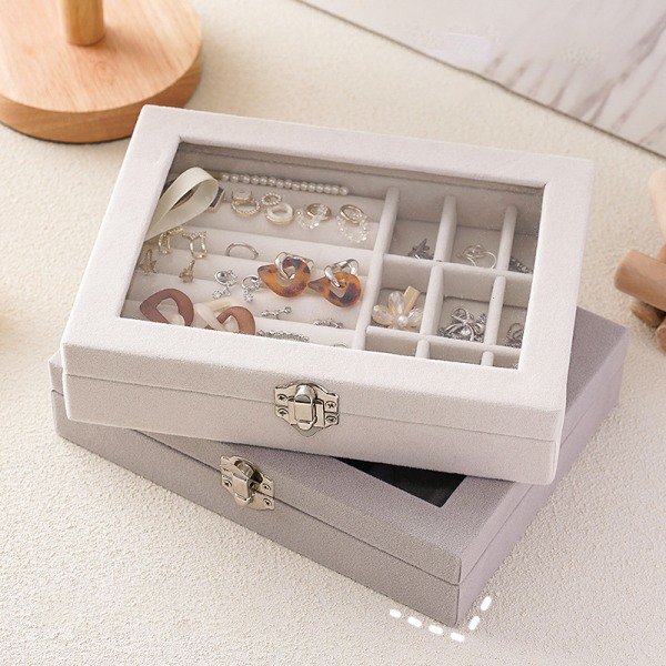 IC Mode Bærbar Smykke Organizer Display Holder Rejse Jewell Beige