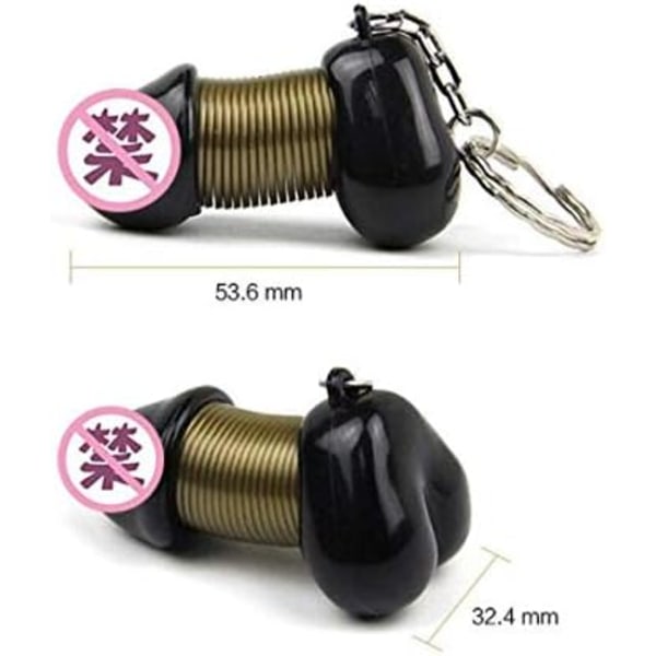 IC Creative Couple of Equip Sexiga Stretch Smycken Nyckelringar Personal Bite Spring Car Key Ring Best Cock Mænd