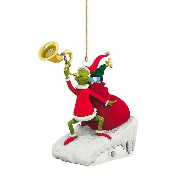Halloween jul julfest Grinchen figur hänge prydnader hängande dekorasjon E
