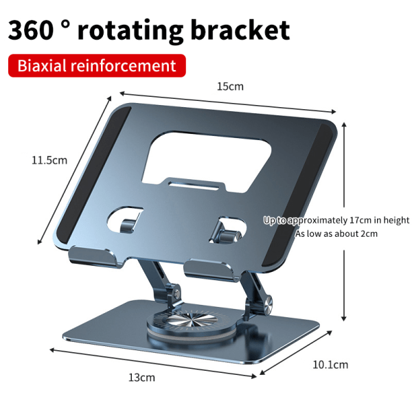 IC Bärbara datorstativ, hopfällbart metallstativ, 360 graders roterbart stativ C A1