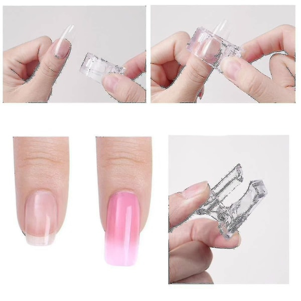 Nail Quick Build Generation Aid Nail Art Tools Nagelförlängningsklämmor i plast - 10 st.