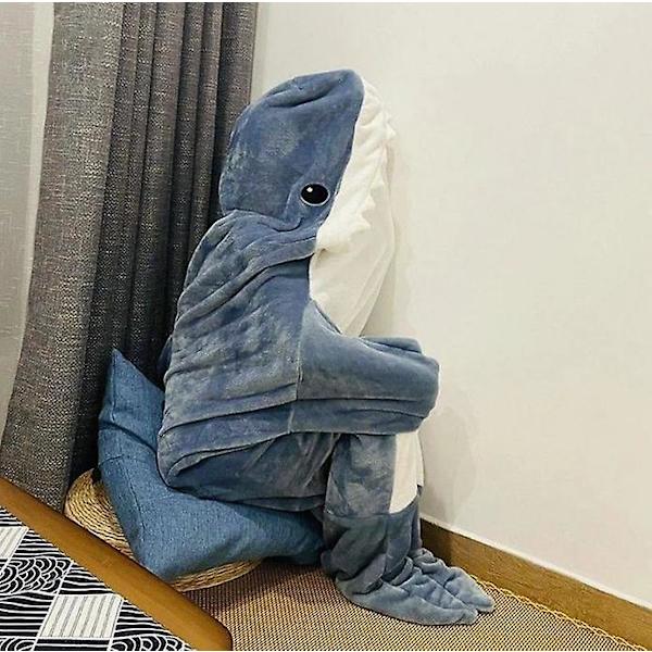 Mukava Hai-Blanket-Hupullinen Hai-Unipussi Piirretty Hai-Unipussi Pyjama Hai-Peitto, XL