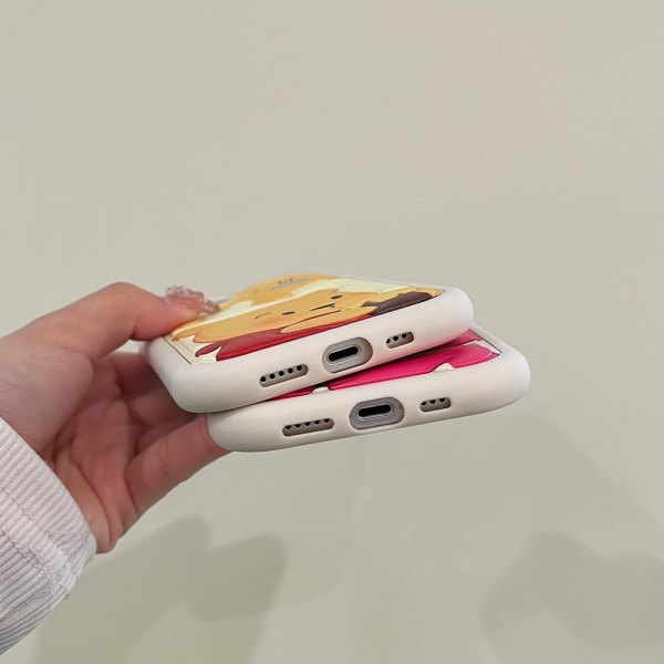 IC Kompatibel med iPhone 14 Pro Sød Case, Kawaii Telefon Case TPU Læder Sød Bjørn Tegneserie Case Blødt Gummi Stødsikkert
