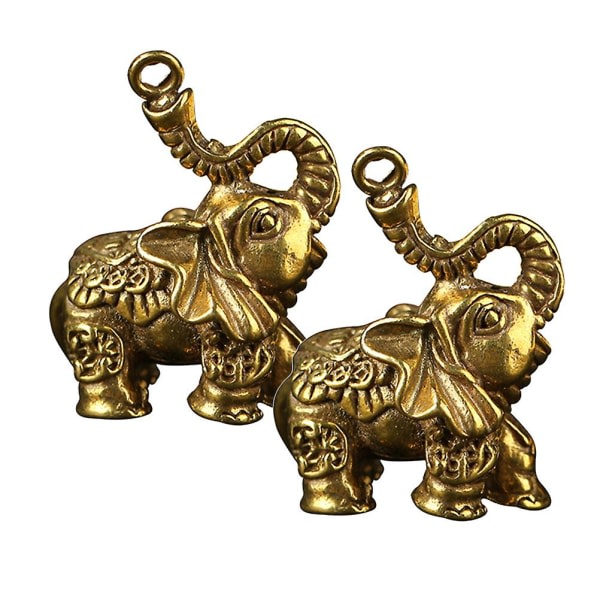 2st hänge Elefant Massiv messing Creative Lättvikts eativt holdbart hänge for venner släkting familie IC