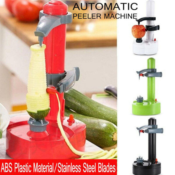 Elektrisk Grönsaks- och Fruktskalare, Automatisk Rotationsfunktion, Vit