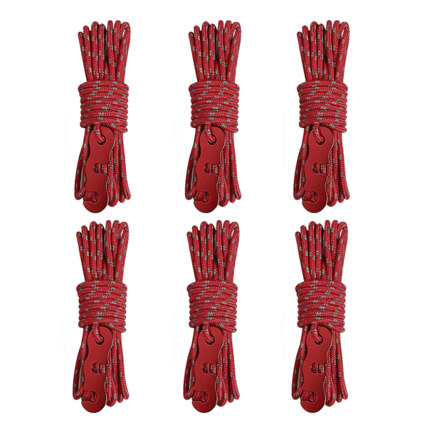 IC Reflekterende barduner med bardunstrammer, paracordreb med Packof6
