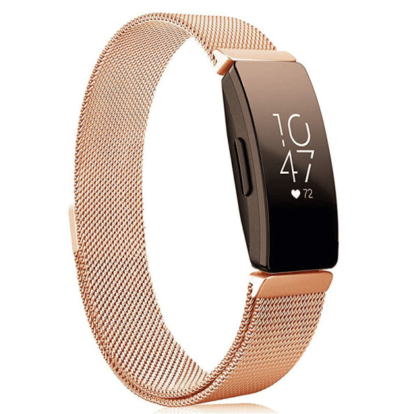 IC Kompatibel med Fitbit Inspire 2, Fitbit Inspire HR, Fitbit Inspire og Fitbit Ace 2 til kvinder og mænd - Åndbart rustfrit stål mesh magnetisk armbånd