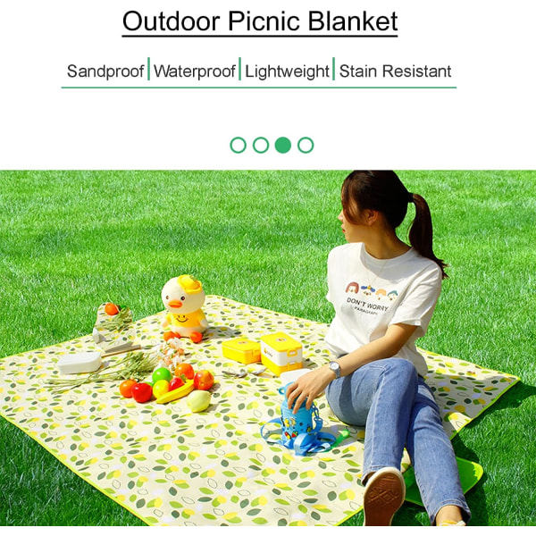 IC Utomhus picknickfilt Vikbar vattentät sandmatta Extra stor picknickfilt för strandcampingvandring (grön, 40 x 60 tum)