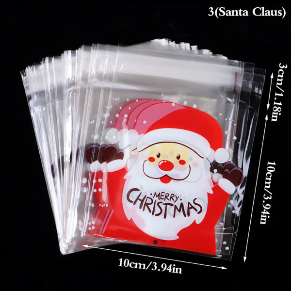 IC 100st Godispåsar Jultomten Snöflinga Cookie Plast 3(Santa Claus)