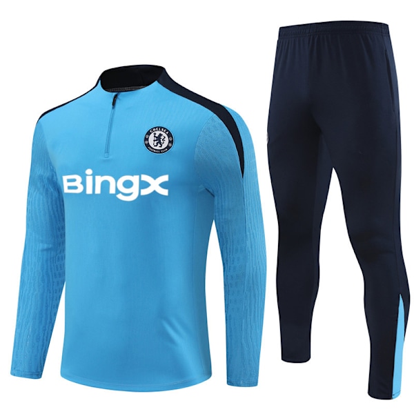 2425 Chelsea Ny Fotballdrakt Lang Ermet Treningssett for Voksne og Barn lyseblå lyseblå light blue 10