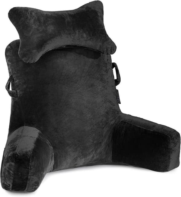 Extra Stor Ryggkudde med Armstöd – Läs- och Sittkudde för Säng & Soffa Black