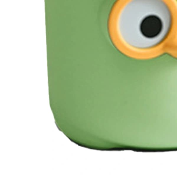 Mini Trash Can with Lid Cute Cartoon Design Plastic Desktop Waste Bin for Table Bedside Office Green
