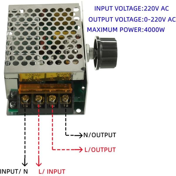 4000W Høyeffekt SCR Elektronisk Spenningsregulator 220V AC Motor Hastighetskontroller Dimmer Termostat