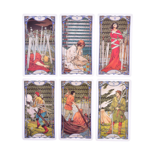 IC Golden Art Nouveau Tarot Deck 78 kort för nybörjare Klassisk Ar Flerfärgad one size