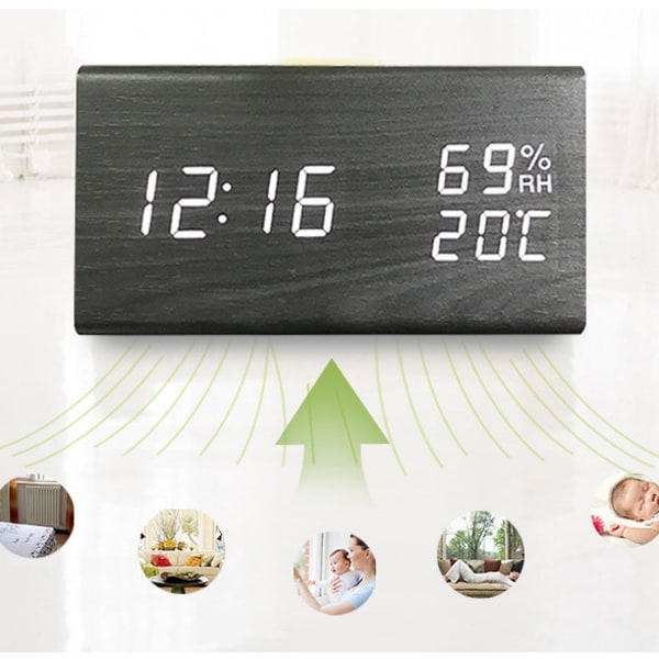 IC Triangulær træur, digital display temperatur og luftfugtighed