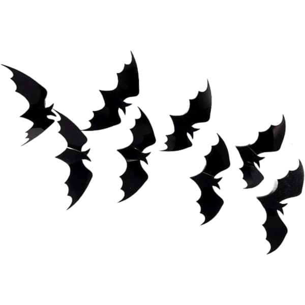 IC Halloween 3D-simuloivat lepakko kortit paperilepakko 36 mustaa lepakkoa