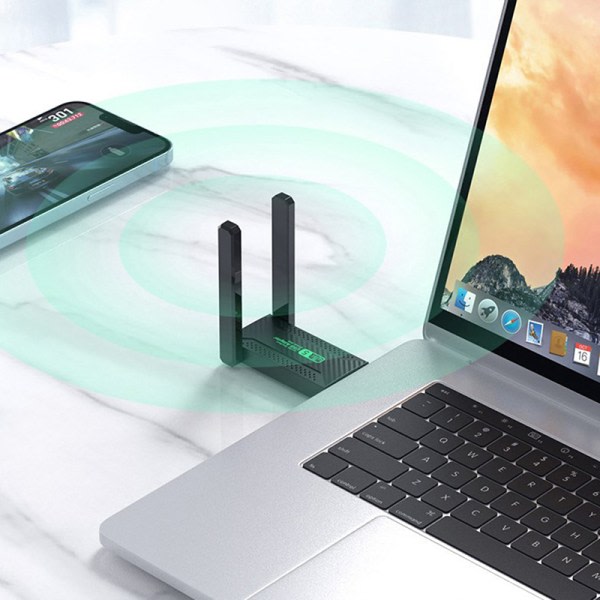 Wifi-sovitin Dual Band 2,4GHz 5GHz Wifi USB 1200Mbps langaton