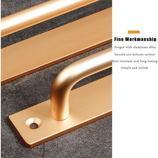 Dørgreb med 2 knapper, aluminiumlegering, velegnet til skabe, skuffer, sminkbord (guld, hul afstand: 160MM) GroupM