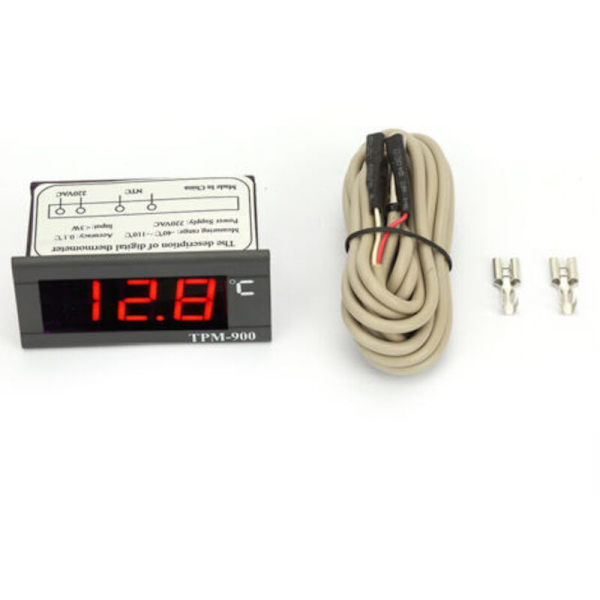 TPM-900 220V Digital Temperaturkontroller LED-indikator med Termostat og Sensor