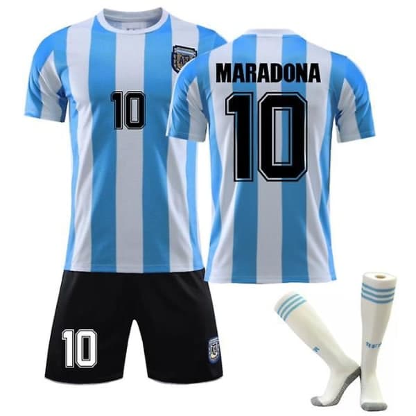 Maradona Trøye Nummer 10 Argentina Retro 1986 Sett 24 24
