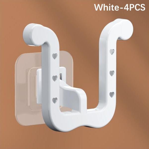 IC Tofflor Rack Självhäftande Badrum Enkel Tofflor Krok Toalett White 4PCS