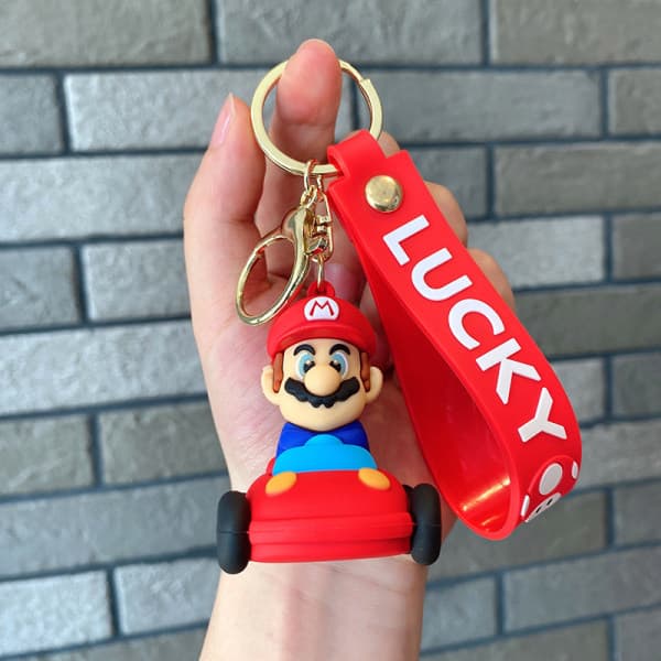 Körning Mario Super Mario Silikonnyckelring röd IC