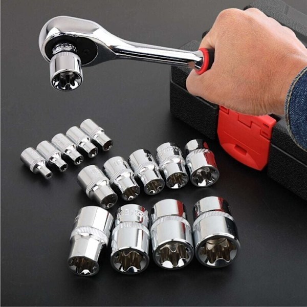 DEBUNS 14 stk. E4-E24 E-Torx Hunn Torx Pipesett