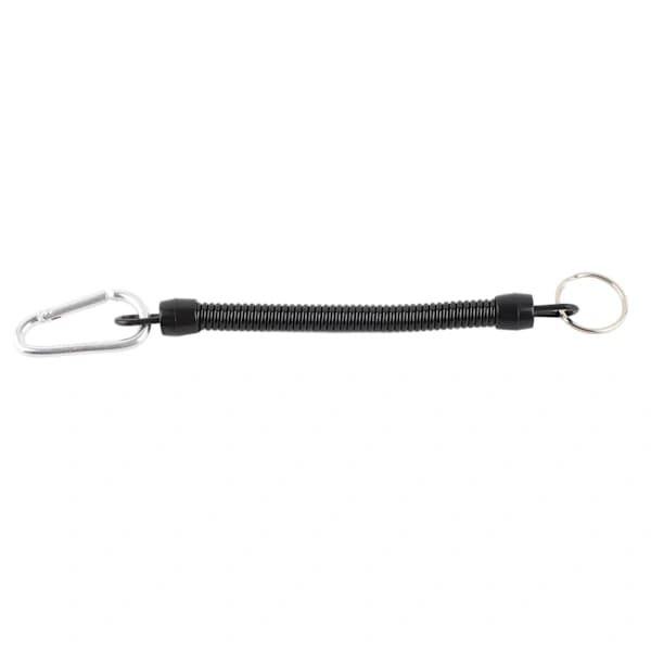 Fishing Lanyards Rope Retractable Safety Spring Coiled Rope Keychain Accessory Black