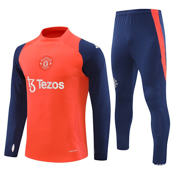 2425 sesong Real Madrid Marseille Atletico Manchester United Manchester City Portugal halv-trekk jersey drakt langarmet fotball treningsdrakt Orange red [Player Edition] 10 yards