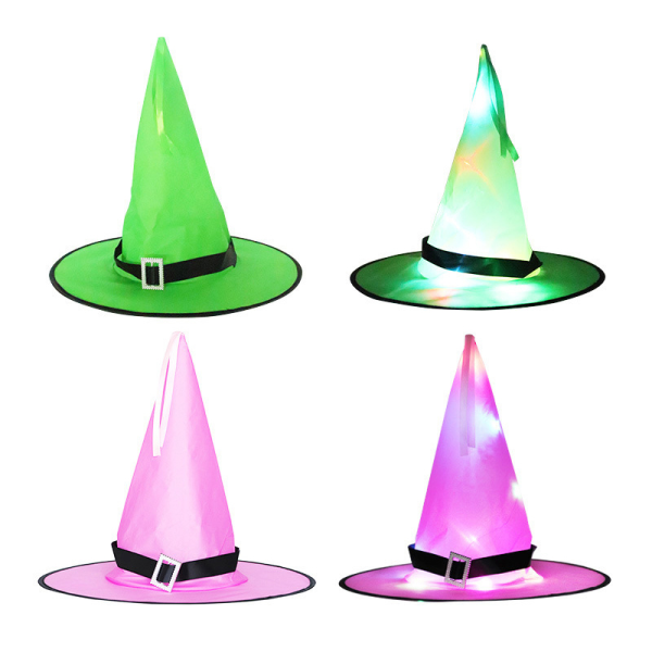 LED-lamput Noitaväen Hattu Halloween-asu Cosplay-rekvisiitta Ulkona T Violetti valoilla