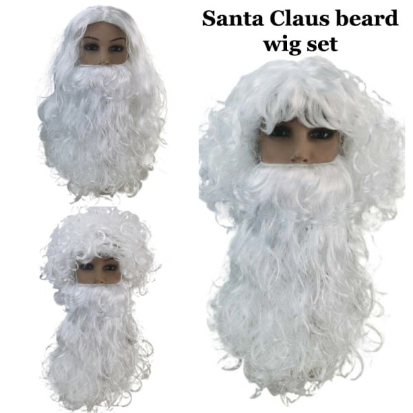 IC 1Set Jul Cosplay Peruk Skägg Jultomten Skägg Peruk Set med W A3