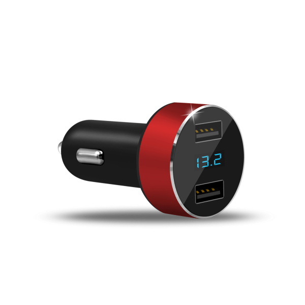 IC Bilmobillader billader 3.1A dobbel USB digital display billader