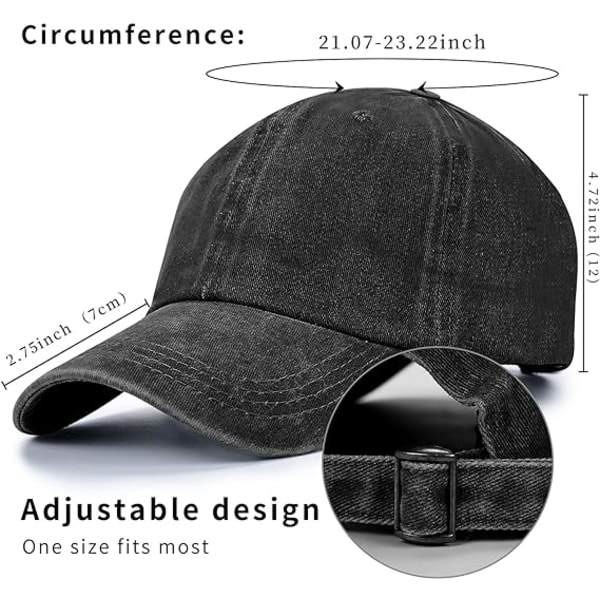 IC Mænd Kvinder Cap Vasket Distressed Twill Bomuld Baseballkasketter Vintage Justerbar Dad Hat